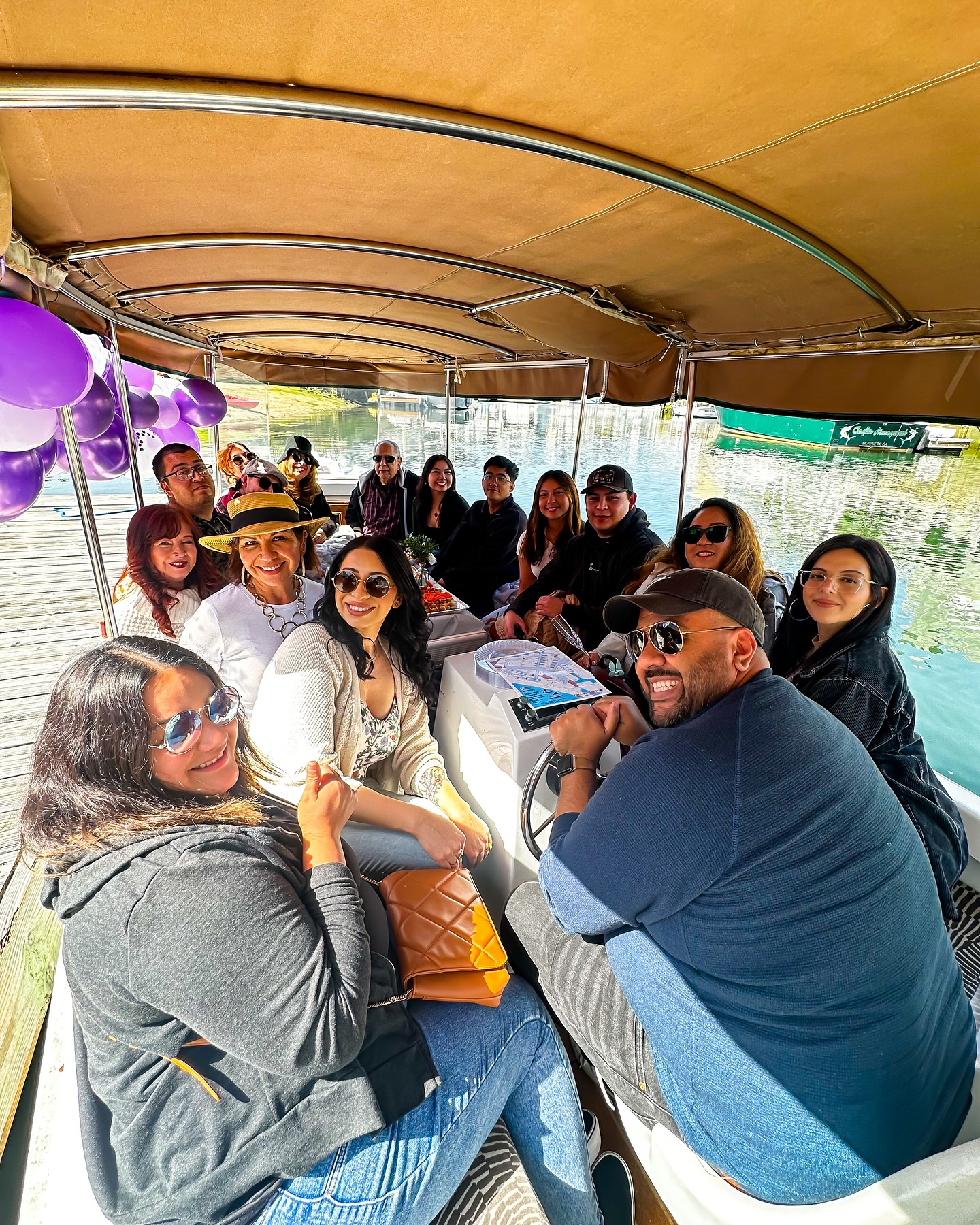 Birthday celebration on boat