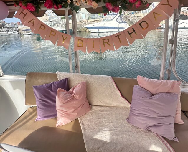 Birthday pillows setup