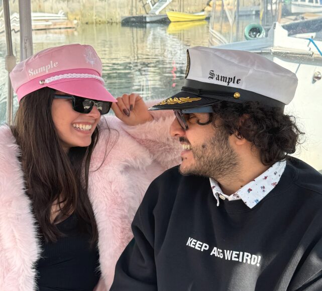 Couple with captain hats