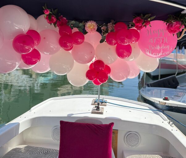 Pink birthday exterior garland