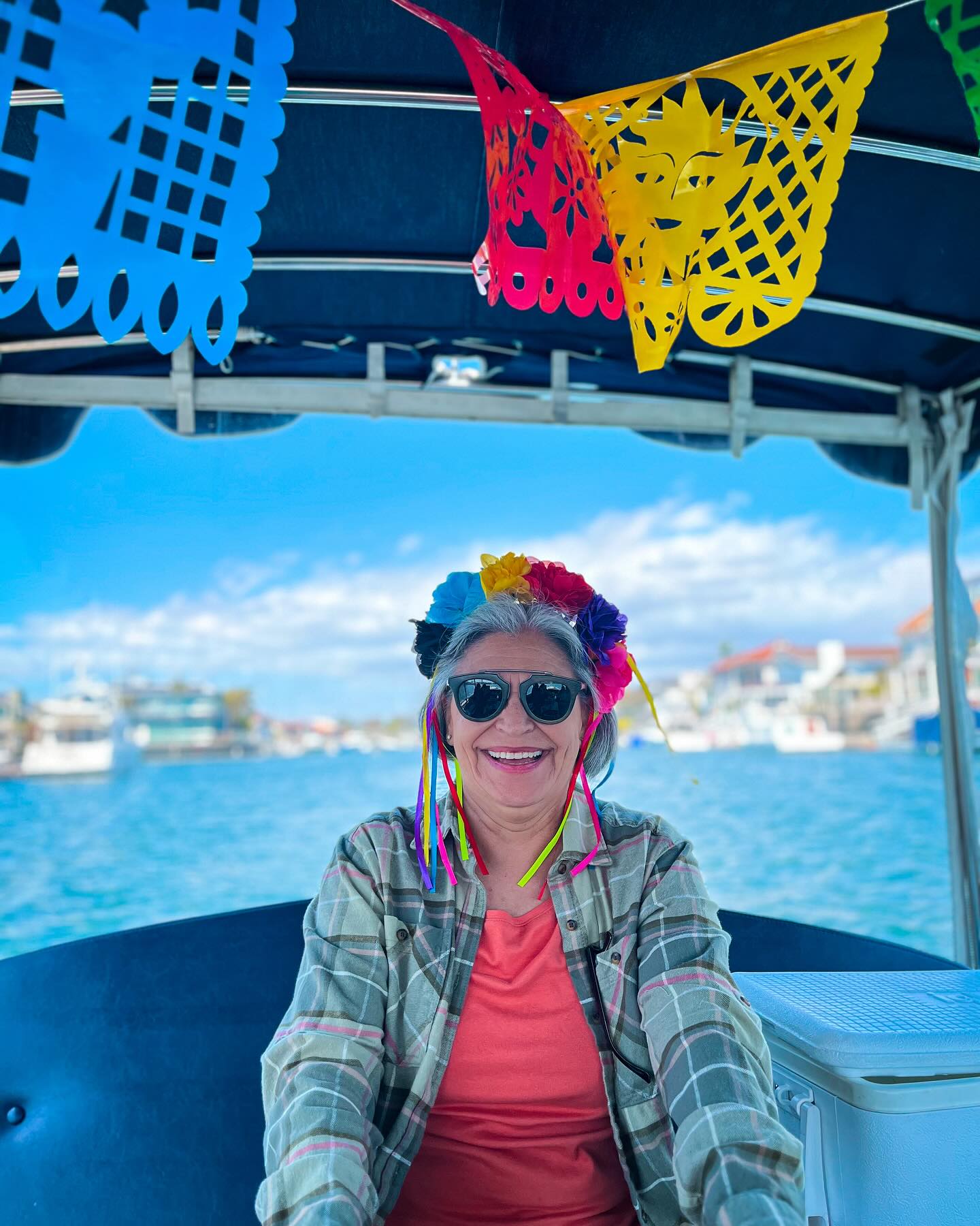Birthday celebrant with flower crown