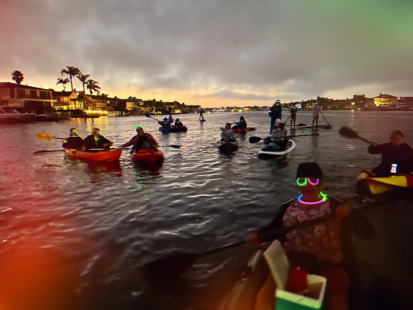 Glow paddle night tour